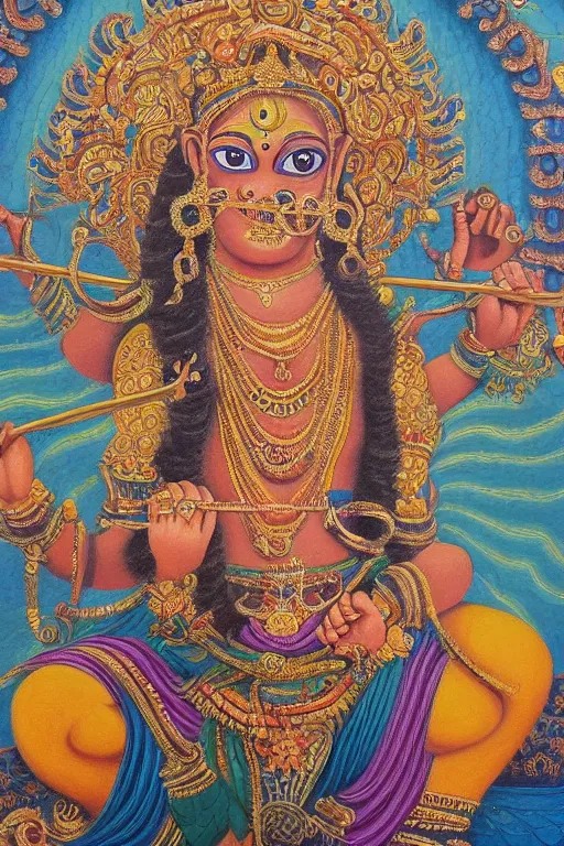 Prompt: Nataraj, oil painting, intricate detail, ornate