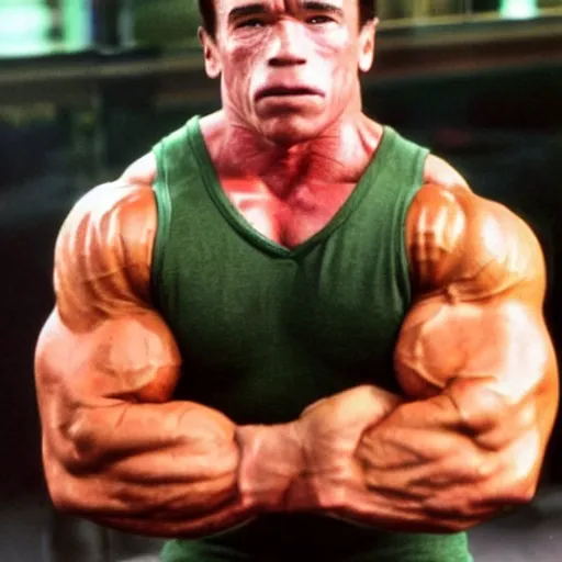 Image similar to a midget arnold schwarzenegger