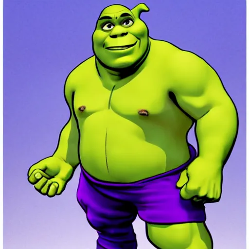 Image similar to Shrek as Thanos