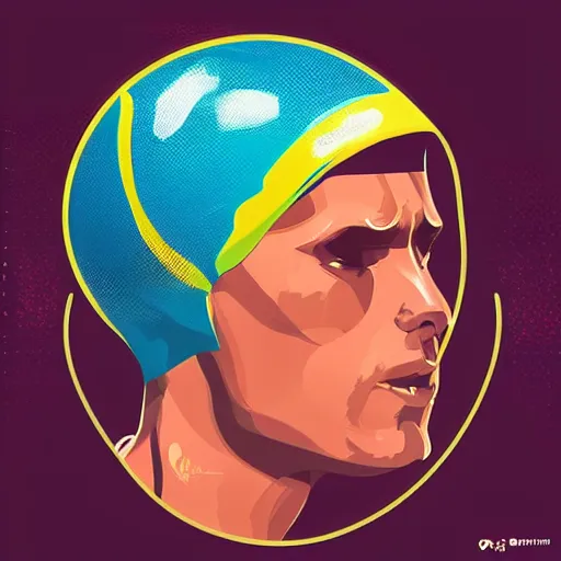 Prompt: concept art of swimmer, vector art, by cristiano siqueira, brush hard, highly detailed, artstation, high quality