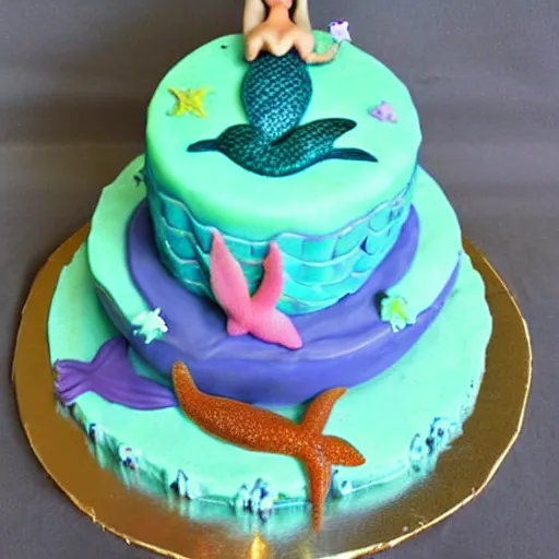 Image similar to mermaid cake, homemade,