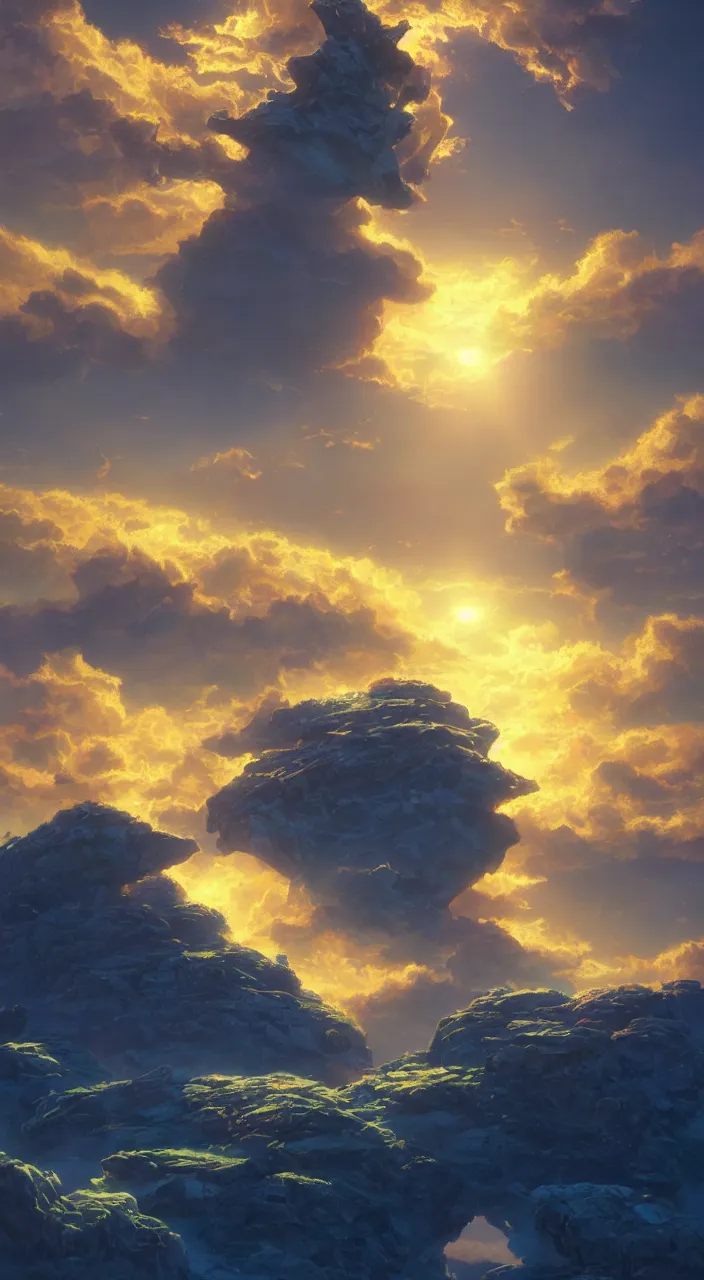 Prompt: two suns, crystal landscape, few clouds, unreal 5 render, studio ghibli, tim hildebrandt, digital art, octane render, beautiful composition, trending on artstation, award - winning photograph, masterpiece