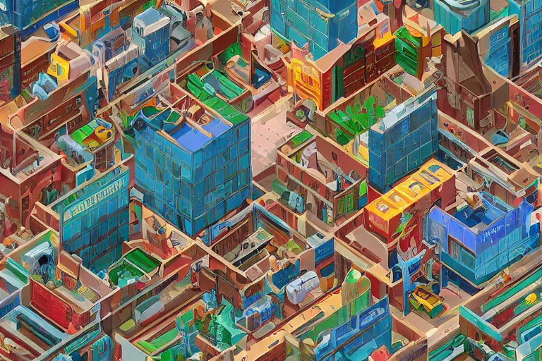 Image similar to isometric stylized pixel city, eboy, pixel art