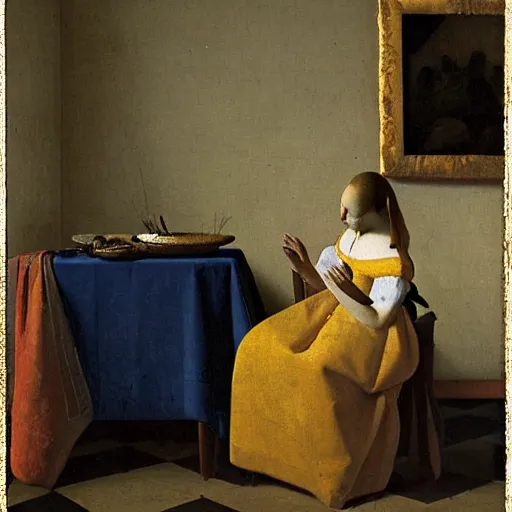 Image similar to an empty oyster, by johannes vermeer
