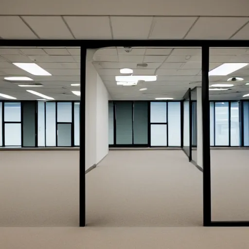 Image similar to empty office, color photograph