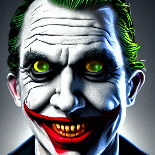 Prompt: Jay Powell as The Joker, digital art, cgsociety, artstation, trending, 4k