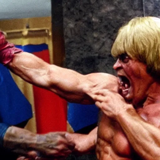 Image similar to real life he - man mauling mariano rajoy