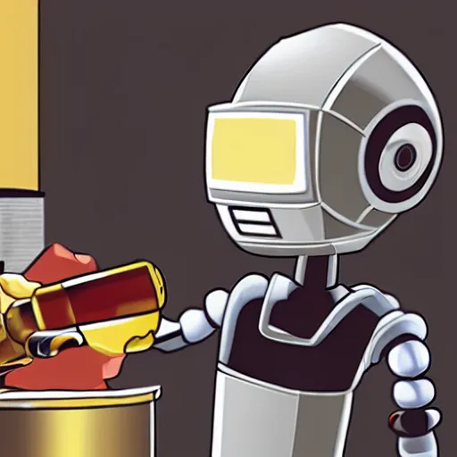 Image similar to a robot drinking wine