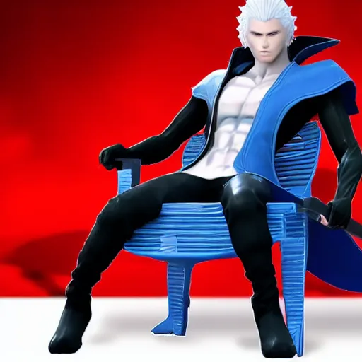 vergil sitting on plastic chair (dalle prompt) : r/DevilMayCry