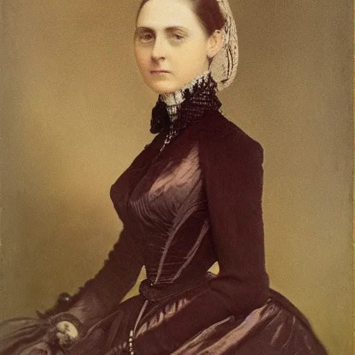 Prompt: portrait of victorian lady, impressionis