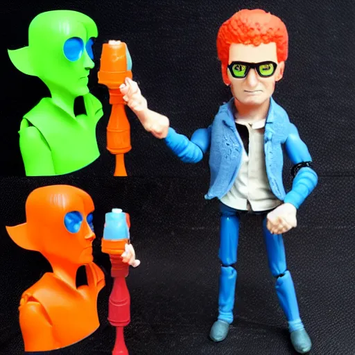 Prompt: isaac newton stop motion vinyl action figure, plastic, toy, butcher billy style