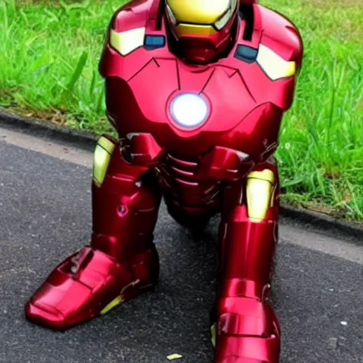 Image similar to cat in iron man armour