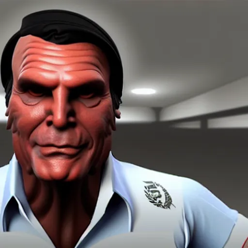 Prompt: scary Jair Bolsonaro with devil wings, realistic, 8k, detailed, facial accuracy, unreal engine