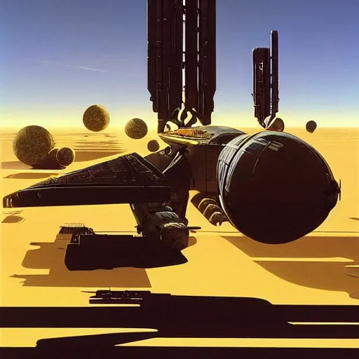 Image similar to science - fiction novel cover art by peter elson, syd mead, detailed, cinematic,