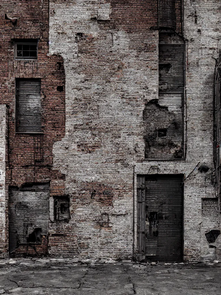 Prompt: texture of a grunge dirty alley, bullet holes, wall brick concrete plaster eroded worn, bullet holes, dark alley, hyper-realistic, ultra-realistic, intricate details, 4k, octane render, unreal 5, digital art