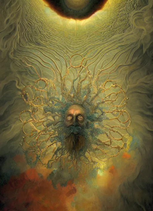 Prompt: abiogenesis, by robert hooke and ernst haeckel and agostino arrivabene and joaquin sorolla, rule of thirds, antediluvian, vivid colours, atmospheric, digital painting, artstation, concept art, smooth, soft focus, negative space, illustration, digital painting