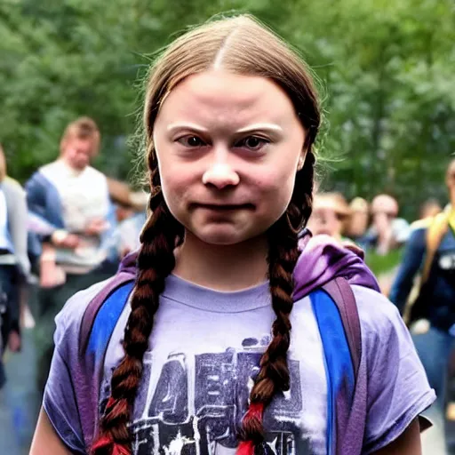 Prompt: Greta Thunberg inspired by Thanos!!!!!!!!!!!!!!!!! from Marvel's Avengers played