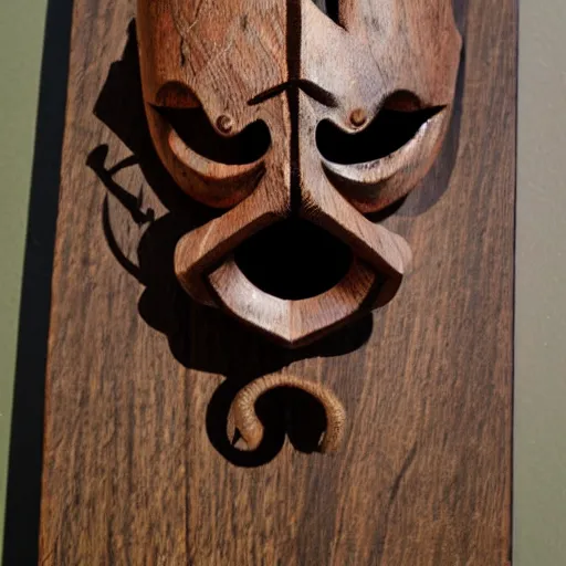 Prompt: eldritch horror wooden mask