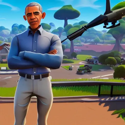 Image similar to Obama in Fortnite