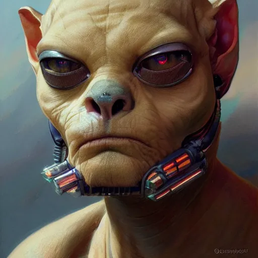 Prompt: the doomslayer as anthropomorphic sphynx cat a realistic scifi cyberpunk, visible face closeup portrait art by donato giancola and greg rutkowski, vintage retro scifi, realistic face, digital art, trending on artstation, symmetry