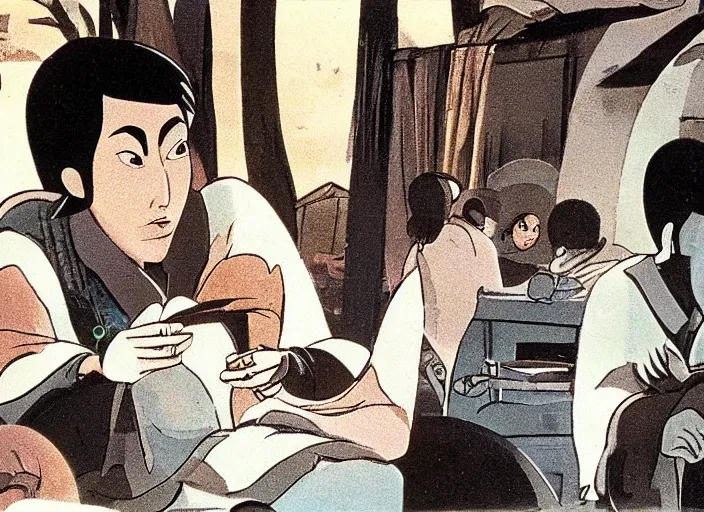 Image similar to a film still from the animation the chinese market ( 1 9 8 0 ), oscar winning animation, award winning