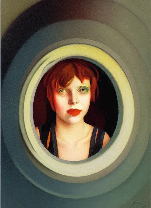 Image similar to a portrait of a pretty sewer punk young lady by agnes lawrence pelton