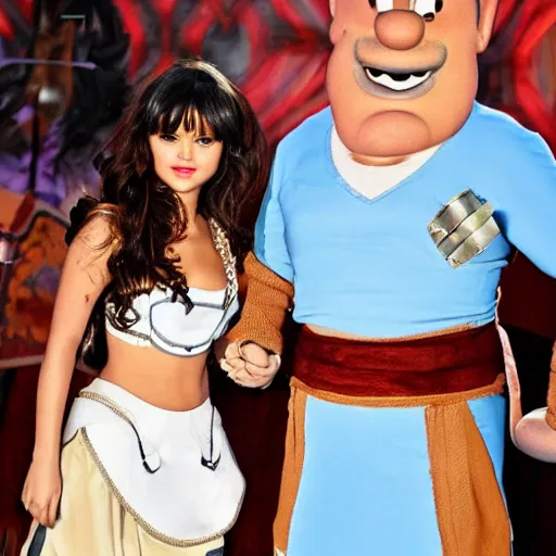 Prompt: Asterix and Abelix starring Selena Gomez,