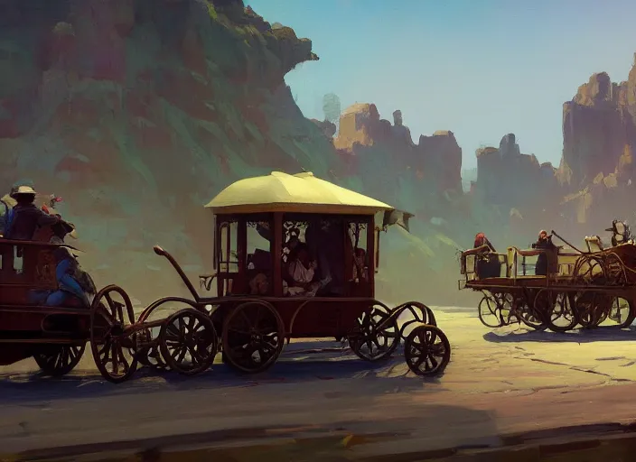 Image similar to oligarch riding an open wagon pulled by crowd of poor people Mandelbrot fractal by Craig Mullins, ilya kuvshinov, krenz cushart, artgerm trending on artstation by Edward Hopper and Dan Mumford and WLOP and Rutkovsky, Unreal Engine 5, Lumen, Nanite