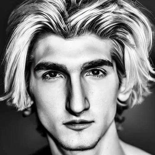 Image similar to really handsome gigachad xqc, portrait photograph : : realistic : : 1 dslr : : 1 - - quality 2