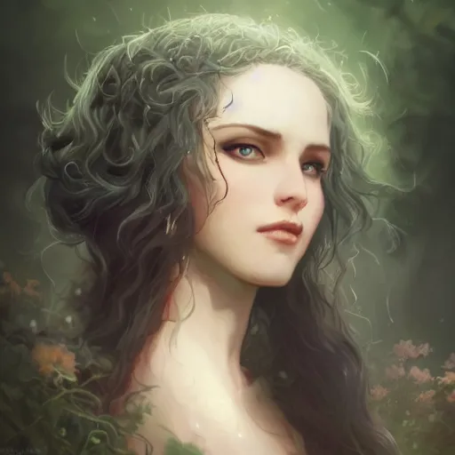 Prompt: yennefer of vengerberg in a field, detailed face, cute, playful, pearlescent, fantasy, featured on artstation, in the style of daniel gerhartz and krenz cushart, Alexis Franklin, Thomas River, WLOP, Artgerm by Charlie Bowater