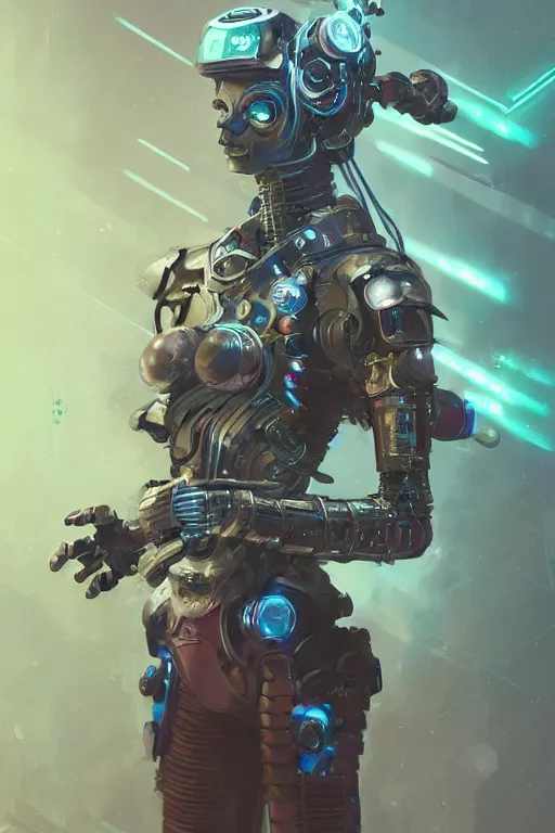 Image similar to portrait of a cybernetic samurai with holographic llama face, cyberpunk concept art by pete mohrbacher and artgerm and wlop and greg rutkowski and deathburger, digital art, highly detailed, intricate, sci-fi, sharp focus, llama, Trending on Artstation HQ, deviantart, unreal engine 5, 4K UHD image, daily deviation, llama llama