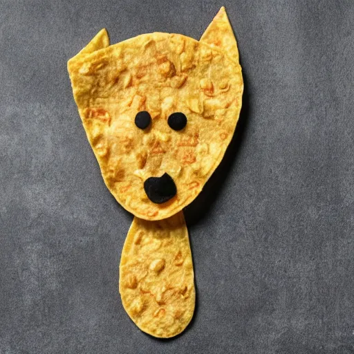 Image similar to tortilla chip that looks just like scooby doo
