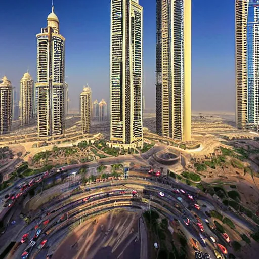 Image similar to gta : dubai by james gurney