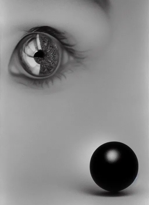 Image similar to realistic object photo of molecule made of human eyeballs, readymade, dadaism, fluxus, man ray 1 9 9 0, life magazine photo