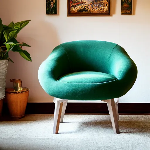 Image similar to armchair in the shape of an avocado