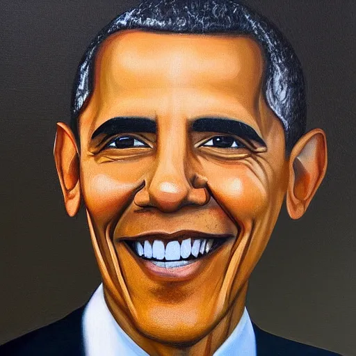 Prompt: greg rutgowski painting of obama
