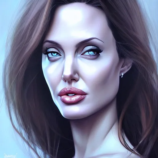 Image similar to portrait of angelina jolie by charlie bowater