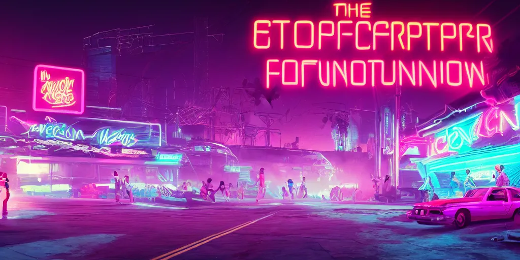 Image similar to The Corruption of Neon Nightclub, outrun, synthwave, 4k, featured on artstation