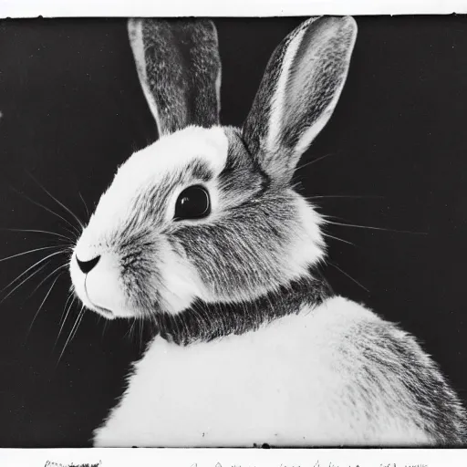 Image similar to a rabbit as a north pole explorer, black and white 1 8 9 0 s photograph