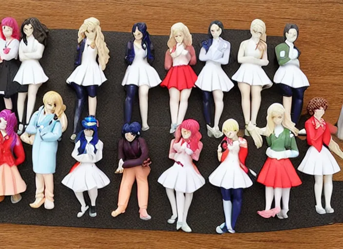 Prompt: Image on the store website, eBay, Full body, 80mm resin figure of Female school students