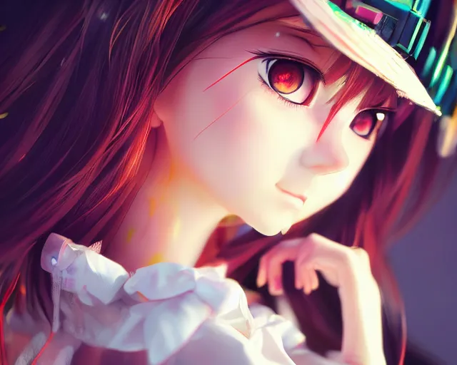 Prompt: photorealistic animatronic girl render, visual novel, detailed face, colorful, atmosphere cinematic, by wlop, by ilyu kuvshinov, soft shadows, concept art, super detailed, octane render, 8 k, unreal engine 5, super realistic, ufotable studio art style, trending in pixiv, japanese light novel cover