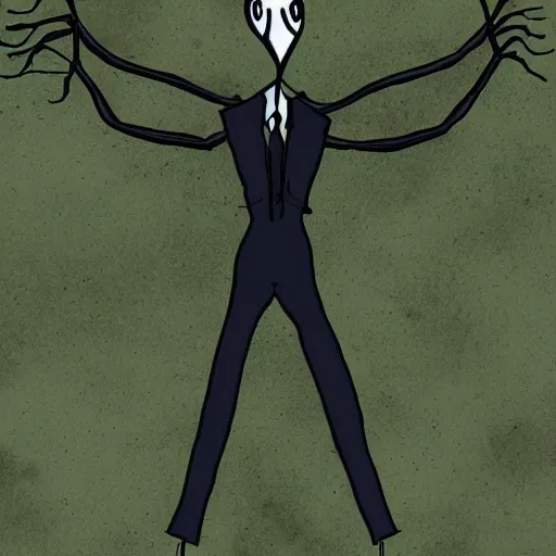 Image similar to slenderman with arms of mantises