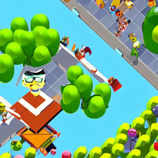 Image similar to bird view of walter white as a tower in bloons td 6