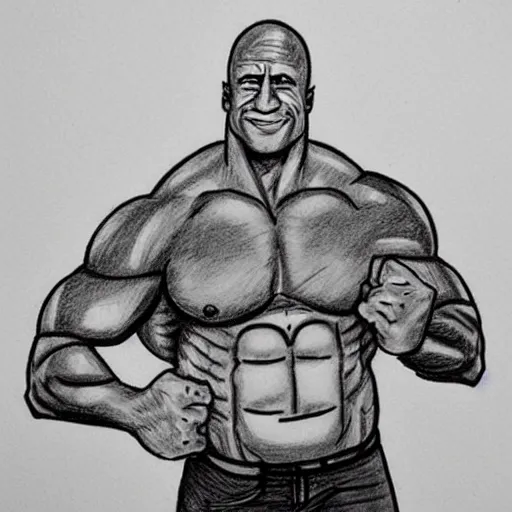 Prompt: a highly detailed drawing of dwayne johnson doing a cameo appearance in sponge bob square pants, cartoon by stephen hillenburg