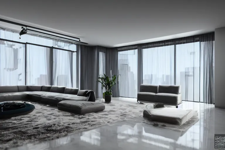 Prompt: Emulating reality, R6, 4K HD, photo realistic render, unreal engine, highly detailed refraction, accurate Isometric Viewpoint, vray: (subject = decorated living room + subject detail= futuristic, tron, high detailed furniture, art decoration, fancy, highly detailed texture render, highly accurate light refraction, rich in texture )
