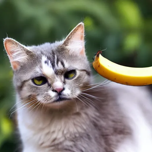 Image similar to cat eating banana