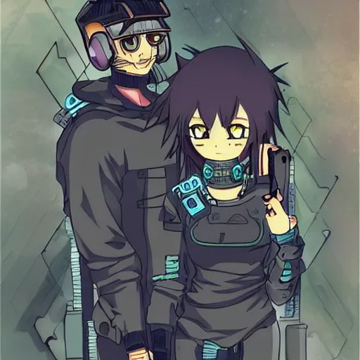 Prompt: cute cyberpunk kittens, anime style