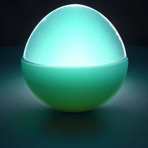 Prompt: a translucent dragon egg shining in the dark. symmetrical. octane render, 8 k