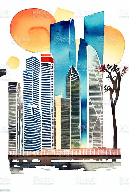 Prompt: minimalist watercolor art of singapur, illustration, vector art