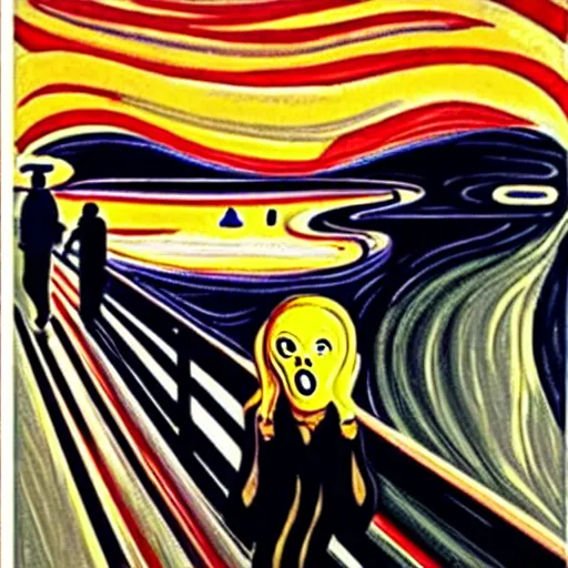 Prompt: Jason Mamoa as The Scream, Edvard Munch